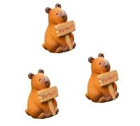 3 estatuas de animales de resina de fácil limpieza, con textura de resina, adecuadas para decoración del hogar ocupado, decoración de jardín pequeño