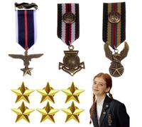 3 Estilos Medallas de Héroe Militar Disfraz de Halloween Escudo Militar Insignia, Pin Personalizado de Chapa Militar, Accesorio Esencial para Traje Militar,Disfraz de Hombre Militar,Medallas Militares