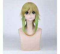 3 estilos pelucas Vocaloid Gumi peluca Cosplay disfraz mujer amarillo-verde degradado longitud media pelo sintético Vocaloid Gumi Perucas DM648