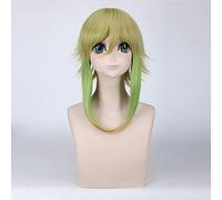 3 estilos pelucas Vocaloid Gumi peluca Cosplay disfraz mujer amarillo-verde degradado longitud media pelo sintético Vocaloid Gumi Perucas DM648