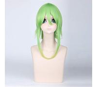 3 Estilos Pelucas Vocaloid Gumi Peluca Cosplay Disfraz Mujer Amarillo-verde Gradiente Media Longitud Pelo Sintético Vocaloid Gumi Perucas DM018