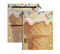 3 estuches para lápices, 2 unidades, vainilla helado, espolvoreado, fiesta, 11 x 8.9 pulgadas