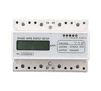 3 fase 4 Medidor de energía de alambre de 7 dígitos Voltaje de pantalla LCD Voltímetro Voltímetro Monitor de amperímetro 3x220V 380V Medidor de energía montada en riel para uso