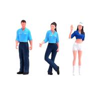 3 Figuras de a Escala 1/64, figuritas de Resina para decoración de maquetas y : Empleado de gasolinera, Azul