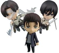 3 Figuras de Anime Eren Jaeger/Levi Figura de acción, Dibujos Animados Anime PVC Personajes Modelo Figura Coleccionable Decoraciones de Escritorio, 10 cm