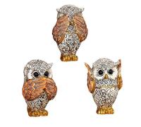 3 Figuras de búho para decoración del hogar. Estatuas de Animales de Resina con el Lema No oigo, no Veo, no Hablo, Adornos para la Sala de Estar.