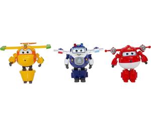 3 figuras de robots transformables Super Wings temporada 4
