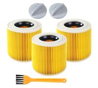 3 Filtros De Cartucho, Compatible para Filtro Karcher de Repuesto para aspiradoras WD1, WD2, WD3, SE4001 SE4002 MV3, MV2, Sustituye a 6.414-552.0/64145520 de Aspiradoras en seco y Húmedo