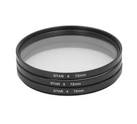 3 Filtros de Estrella de 2.835 in, Filtro de Efecto Estrella de Pantalla Cruzada Ajustable, 4 Puntos, 6 Puntos, 8 Puntos con Marco Ultra Delgado para Cámara Micro SLR