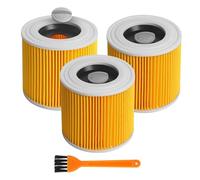 3 Filtros para Aspiradoras, cartuchos de filtro compatibles, filtros de repuesto para Kärcher WD3, WD2, WD1, MV3, MV2, A, K, KNT, NT, SE, VC, sustituye a 6.414-552.0, 6.414-772.0, 6.414-547.0