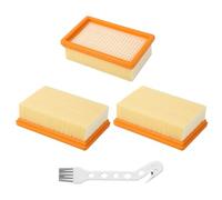 3 filtros planos plisados para Kärcher WD4, WD5, WD6, MV4, MV5, MV6 con 1 cepillo pequeño, para Karcher Aspiradora Seco y Humedo, para Karcher Aspiradora, para Kärcher 2.863-005.0