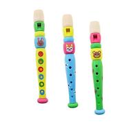 3 flautas educativas con diseño de dibujos animados, divertido musical para niños e instrumentos de aprendizaje temprano, material duradero, patrones aleatorios