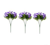 3 flores de pensamiento a prueba de decoloración para uso exterior a pleno sol sombra parcial y cubiertas para entornos interiores (morado)