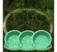 3 fundas de desagüe de jardín redondas de resina verde de 70 cm de diámetro, adecuadas para patio, 40-80 cm, resistentes a la intemperie