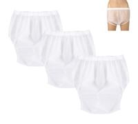 3 Fundas de Pañal Reutilizables para Adultos, Impermeables Pantalones de Incontinencia Cobertor Pañal para Hombre Mujer(White,Small)