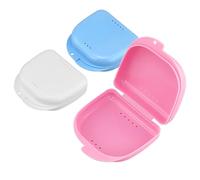 3 fundas de retención, contenedor de dientes falsos, funda protectora bucal parcial, caja de almacenamiento de prótesis ortodóntica para prótesis, protector bucal deportivo, férula, seco y