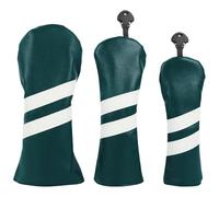 3 fundas para cabeza de madera con patrón de rayas, piel sintética, para golf, club, conductor, híbrido, Fairway, híbridos, cubierta para cabeza