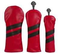 3 fundas para cabeza de madera con patrón de rayas, piel sintética, para golf, club, conductor, híbrido, Fairway, híbridos, cubierta para cabeza