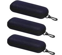 3 fundas para gafas de tela vaquera, funda dura para gafas de viaje, bolsa portátil para gafas de sol con cremallera, funda para gafas de sol, funda de tela vaquera para mujer, hombre, con gancho