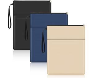 3 fundas protectoras para libros para amantes de los libros con cremallera de 11.8 x 9 pulgadas, funda protectora con bolsillo frontal, correa de asa para bibliotecario, accesorios de lector, tapa