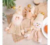 3 fundas reutilizables para botellas de vino de Papá Noel, para decoraciones de fiestas de vacaciones con poliéster y material de espuma