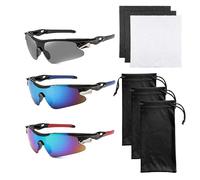3 Gafas de Sol Deportivas Con Bolsas y Tela, Ciclismo Resistentes Al Viento, Polarizadas Con Protección UV Para Pesca y Deportes