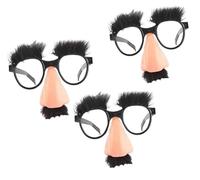 3 gafas divertidas con nariz grande - Gafas de nariz grandes con cejas, bigote, gafas de Halloween, cejas y bigote, accesorios de fotos divertidos, gafas de Halloween