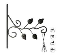3 ganchos para macetas diseño hojas pared jardín