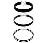3 gargantillas para mujer, collar de terciopelo negro, gargantilla ajustable, gargantilla gótica, gargantilla clásica, gargantilla para mujeres, danzar, Halloween, cumpleaños, fiesta, cosplay