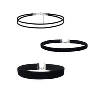 3 gargantillas para mujer, collar de terciopelo negro, gargantilla negra para mujer, gargantilla ajustable, collares negros para mujeres y niñas, danza, Halloween, cumpleaños, fiestas, cosplay