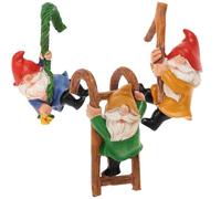 3 gnomos de jardín en miniatura, maceta decorativa, maceta decorativa Hugger divertido duende figuras decorativas mini resina Hugger creativo estatua colgante para casa, terraza, jardín, patio