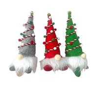3 gnomos iluminados para decoración de Navidad, gnomos de Navidad, adornos de muñeca de peluche, con Papá Noel sueco hecho a mano con purpurina