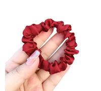 3 gomas de satén para el pelo, elásticas, suaves, lisas, coletas, coletas, diademas, accesorios para el cabello para mujer, pelo grueso o fino, rojo