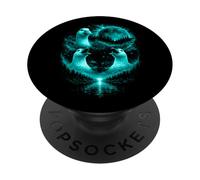3 Graciosos Hombres Aullando Gansos tontos en la Luna Llena Azul Hielo PopSockets PopGrip Adhesivo