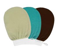 3 guantes exfoliantes, guantes de ducha para baño, spa, exfoliante corporal, piernas, exfoliante coreano súper suave, para mujeres y hombres, removedor de piel muerta para el cuerpo, marrón, esmeralda