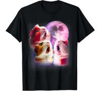 3 Guinea Pigs Howling At The Moon Funny Pet Guinea Pig Lover T-Shirt Black XL
