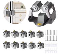 3-H Cuelga Escobas Pared 10 Piezas, Soporte Escobas Pared Acero Inoxidable Colgador Escobas y Fregonas 0,7MM Espesor Antideslizante, 5KG Soporte, Tornillos Incluidos para Cocina,Baño,Garaje,Jardín