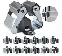 3-H Cuelga Escobas Pared 12 Piezas, Soporte Escobas Pared Acero Inoxidable Colgador Escobas y Fregonas 0,7MM Espesor Antideslizante, 5KG Soporte, Tornillos Incluidos para Cocina,Baño,Garaje,Jardín