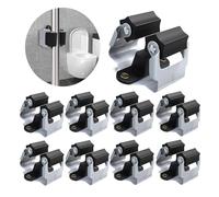 3-H Cuelga Escobas Pared 8 Piezas, Soporte Escobas Pared Acero Inoxidable Colgador Escobas y Fregonas 0,7MM Espesor Antideslizante, 5KG Soporte, Tornillos Incluidos para Cocina,Baño,Garaje,Jardín