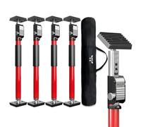 3-H Puntal Expansión Telescópico Reforzado 4 Pieza,Tensor Soporte Puerta Techo 40-62cm Carga 50KG Puntales de Obra Ajustable Puntales Extensibles Acero Robusto para Construcción Obras(Rojo)