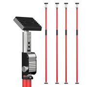 3-H Puntales Extensibles Reforzado 4 Pieza, Puntales Telescopicos 160-290cm, Tensor Soporte Puerta Techo, Carga 50KG, Soporte Telescopico para Construcción Obras (Rojo)