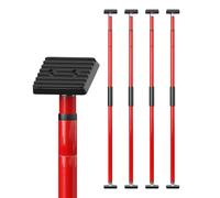 3-H Puntales Extensibles Reforzado 4 Pieza, Puntales Telescopicos 165-290cm, Ajustable por Rotación Tensor Soporte Puerta Techo, Carga 40KG, Soporte Telescopico para Construcción Obras (Rojo)