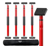 3-H Puntales Extensibles Reforzado 4 Pieza, Puntales Telescopicos 70-110cm, Ajustable por Rotación Tensor Soporte Puerta Techo, Carga 40KG, Soporte Telescopico para Construcción Obras (Rojo)