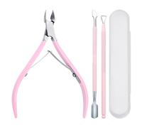 3 herramientas de corte de uñas, cortador de cutículas de acero inoxidable, juego de herramientas de corte de cutículas, empujador y cortador de cutículas para uñas de las manos, uñas de los pies