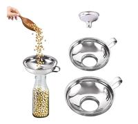 3 Herramientas De Embotellado De Acero Inoxidable Con Embudo De Mango, Polvo, Arroz Y Líquido