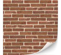 3 hojas autoadhesivas de pared de ladrillo para casas de muñecas, escala 1:12 (esmaltado rojo)