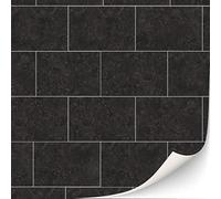 3 hojas autoadhesivas para casas de muñecas escala 1:12 (azulejos negros rectangulares)