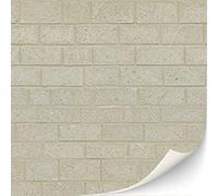 3 hojas de revestimiento de pared autoadhesivo para casa de muñecas escala 1:12 (arenisca)