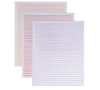 3 Hojas De Uñas De Línea De Cinta Pegatinas, Uñas De Arte Colorido Fluorescente De Cinta Adhesiva Creación De Bandas, De Oro Rosa De Oro De Plata Del Clavo De Diy Diseño Decoración Para Mujer Salón