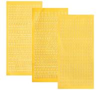 3 Hojas Pegatinas Letras,Pegatinas de Letra,Letras Adhesivas Pequeñas,Adhesiva Brillante Adornos de Letras,para Comunión,Boda,álbum de Fotos,álbum de Recortes,Velas (Oro)